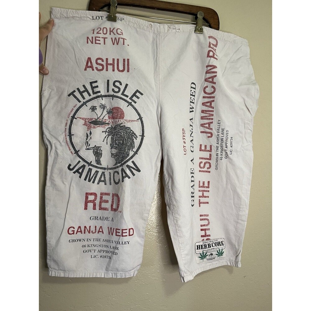 Vintage Ganja Weed Jamaica Contraband Shorts Draw String ONE SIZE 90's